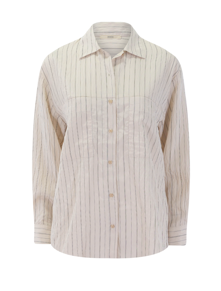 san juan blouse in tapioca stripe
