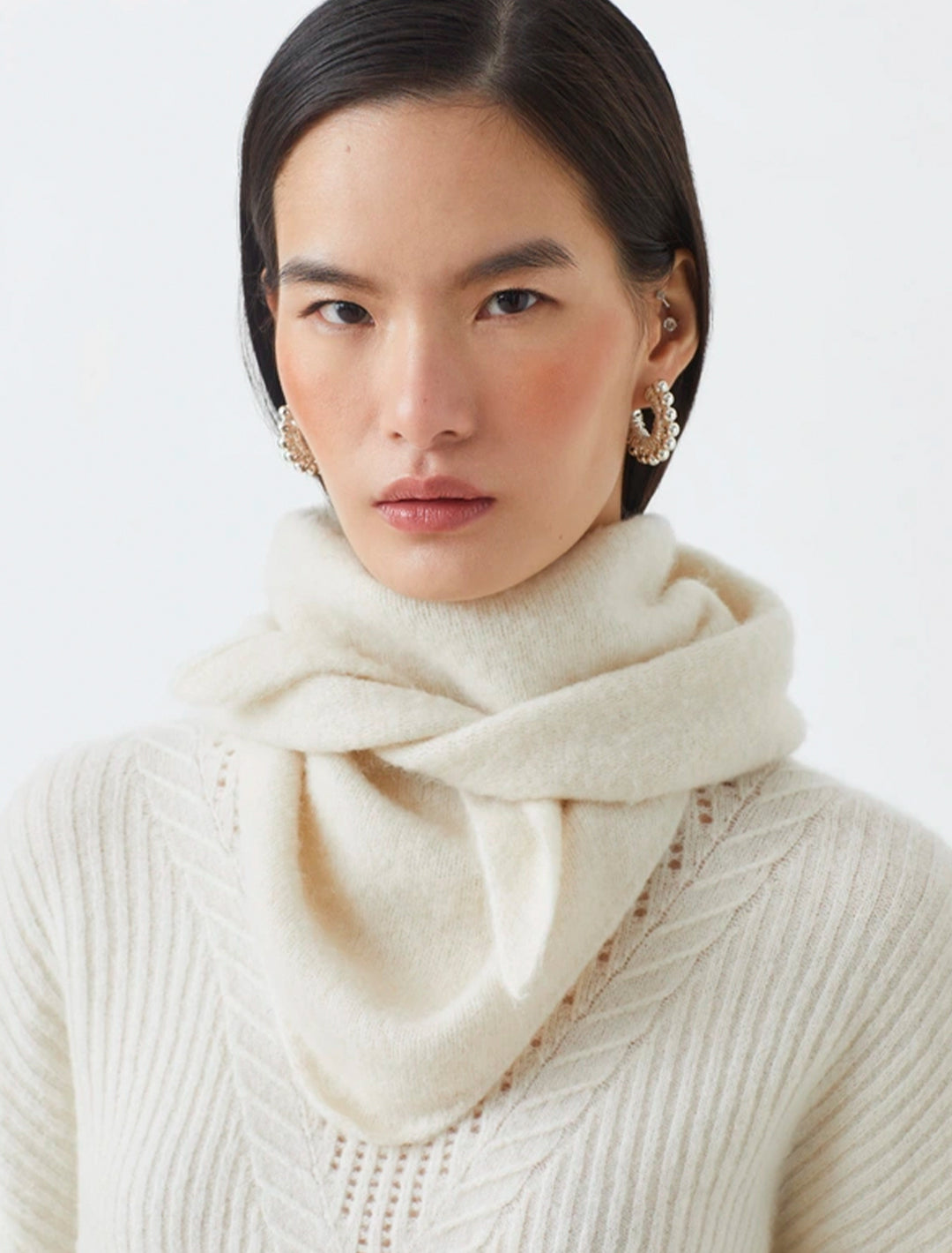armini scarf in blanc