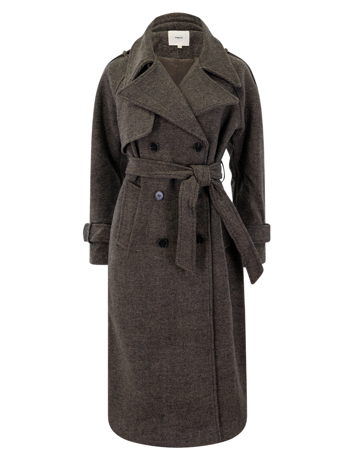 emo coat in chocolate tweed