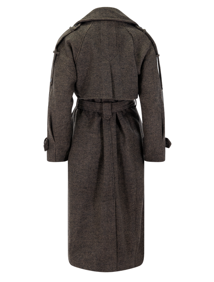 emo coat in chocolate tweed