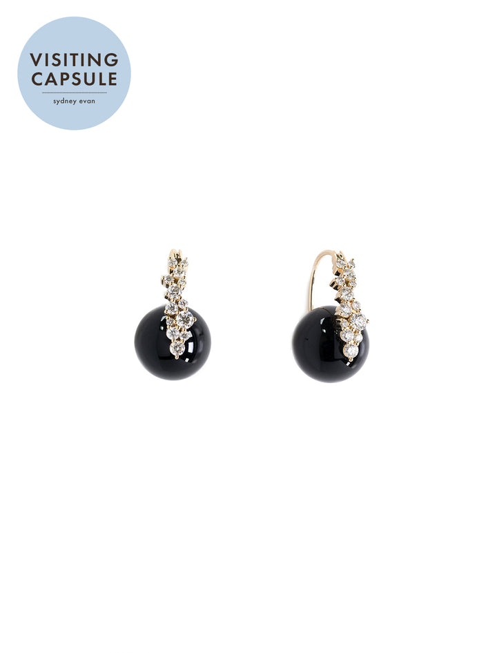 diamond cocktail black onyx bead earrings