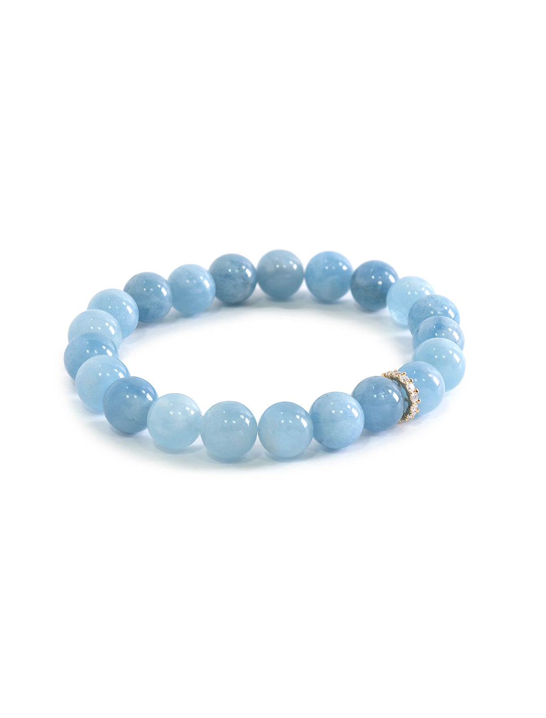 aquamarine beaded bracelet with cocktail diamond enternity rondelle