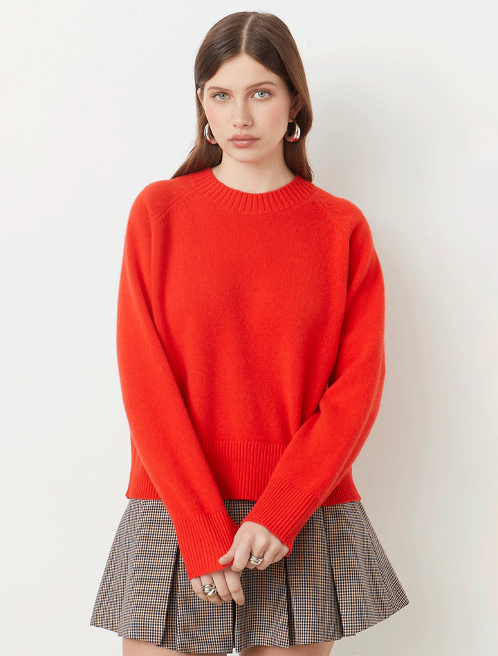 paulvar crewneck sweater in rouge