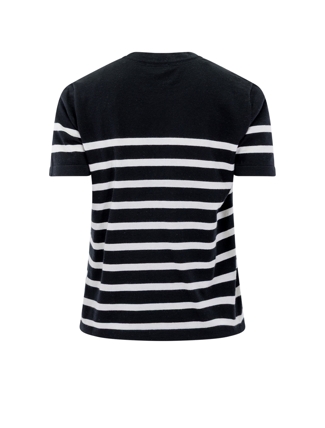 cotton cashmere short sleeve tee in parisian stripe