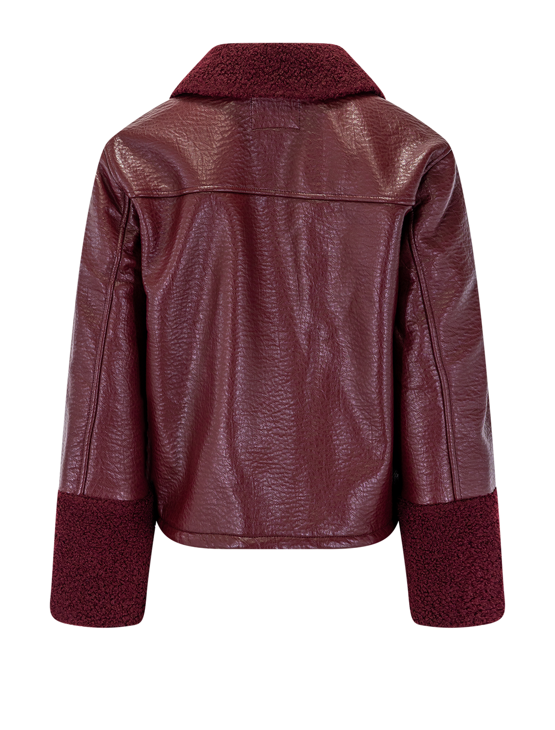 dria jacket in maroon shearling