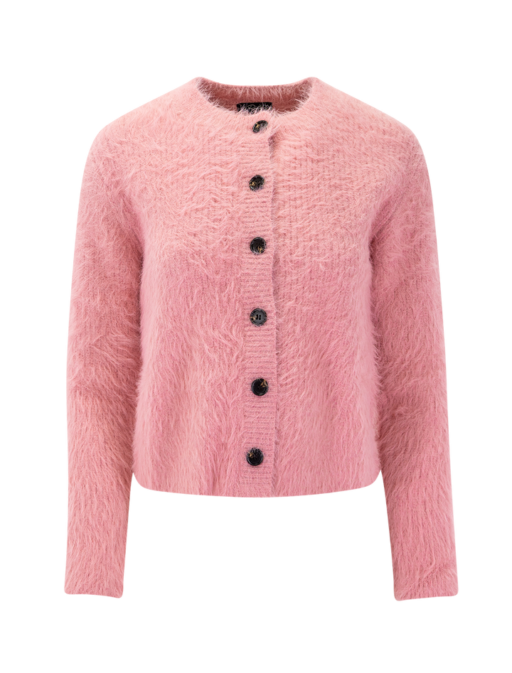 melo cardigan in heather pink