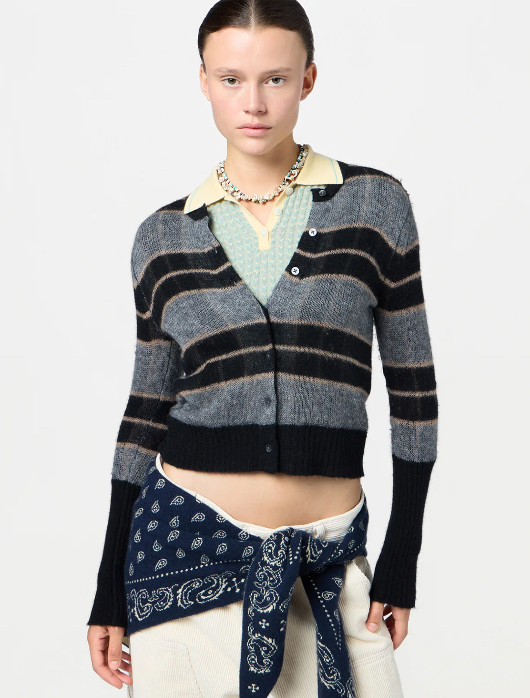 shadow plaid cardigan