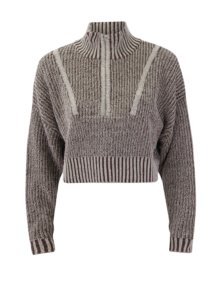 cropped hampton sweater in bisque