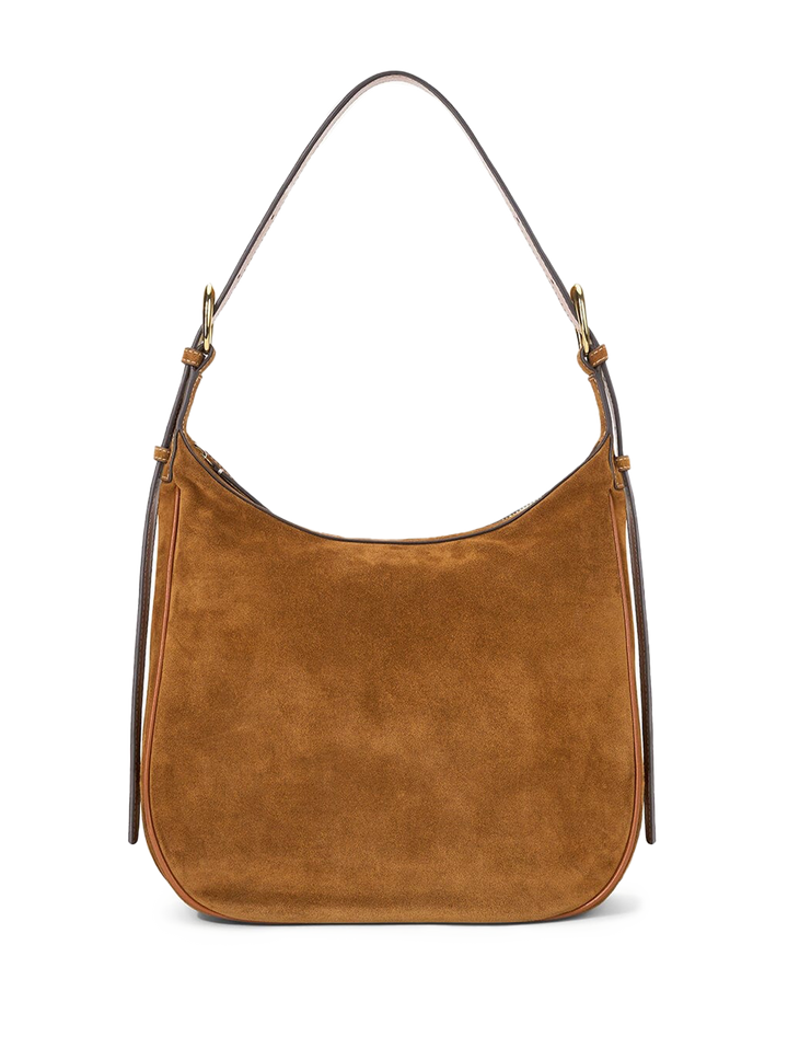 pine hobo in tan suede