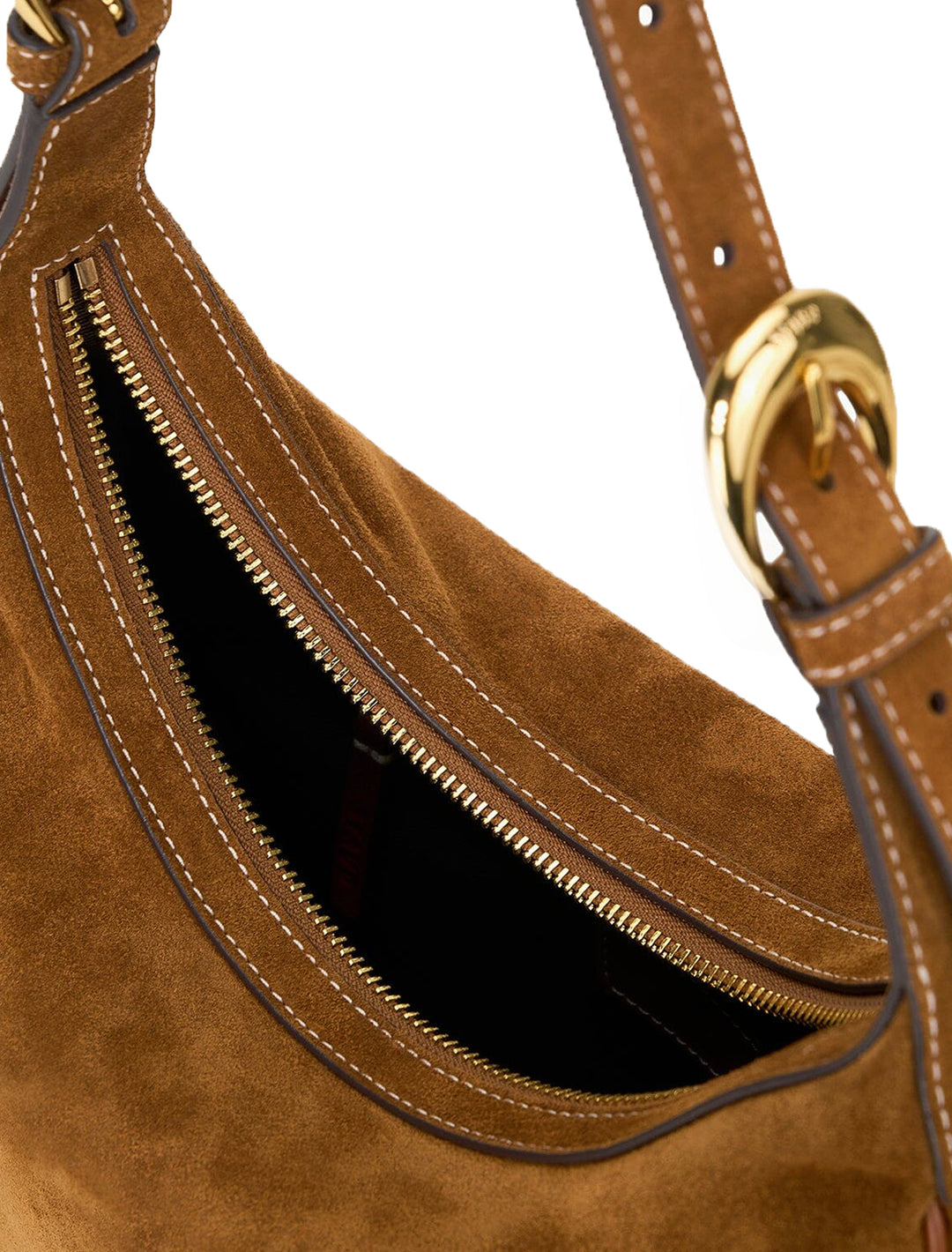 pine hobo in tan suede