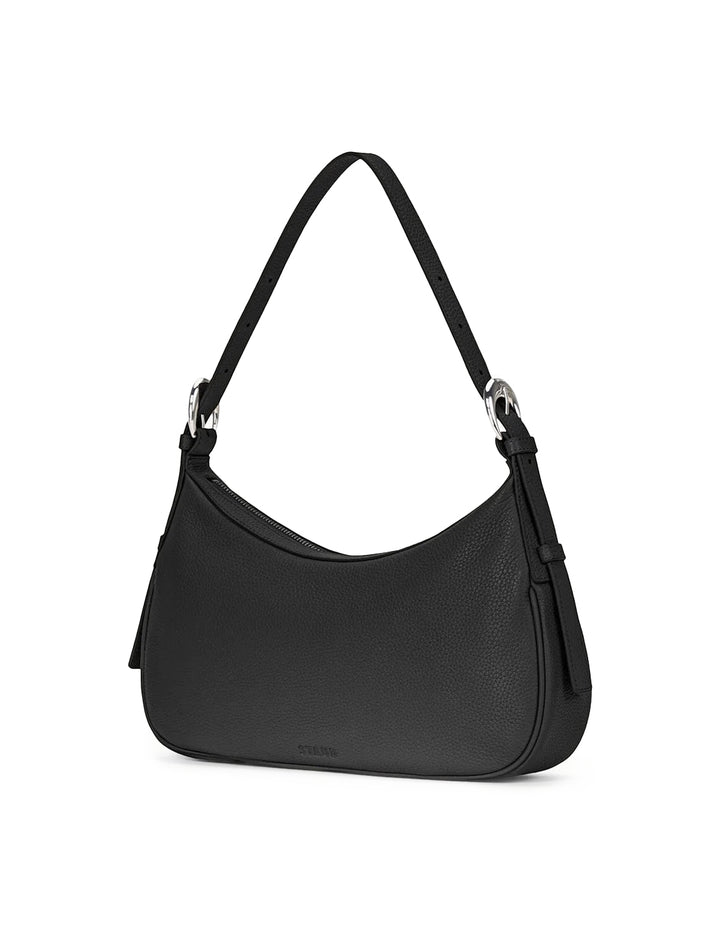 pine shoulder bag in black pebblegrain
