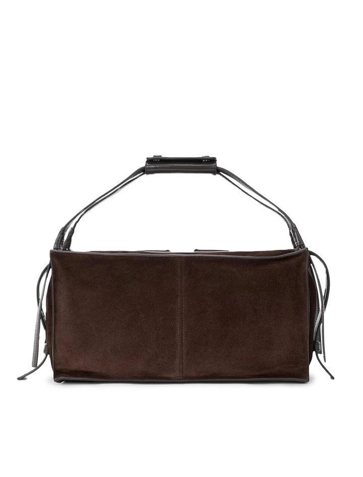 harold shoulder bag in espresso suede