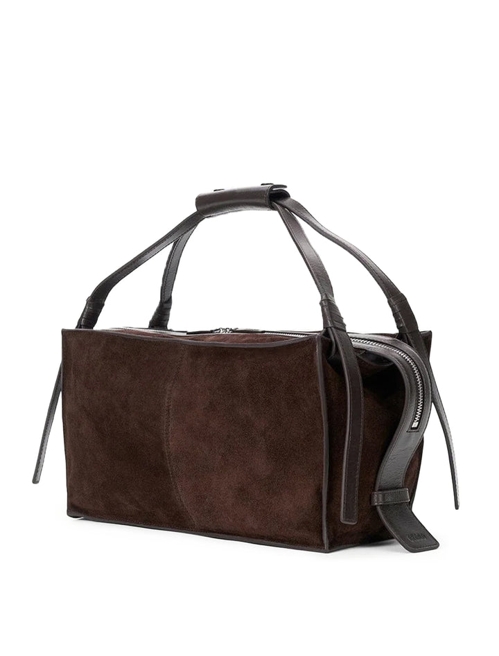 harold shoulder bag in espresso suede