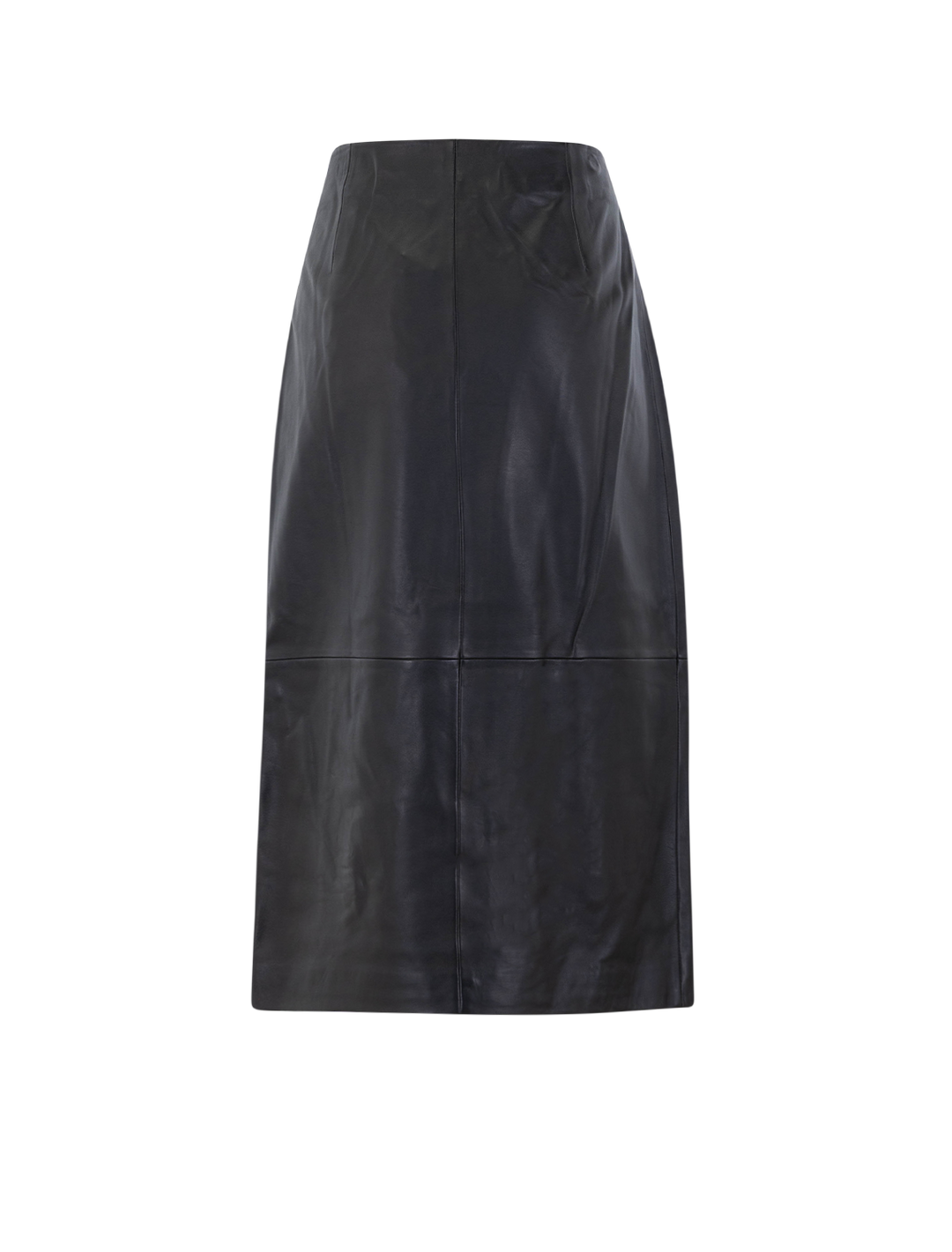 roman leather wrap skirt in black