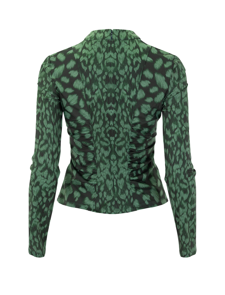 claude print turtleneck in green