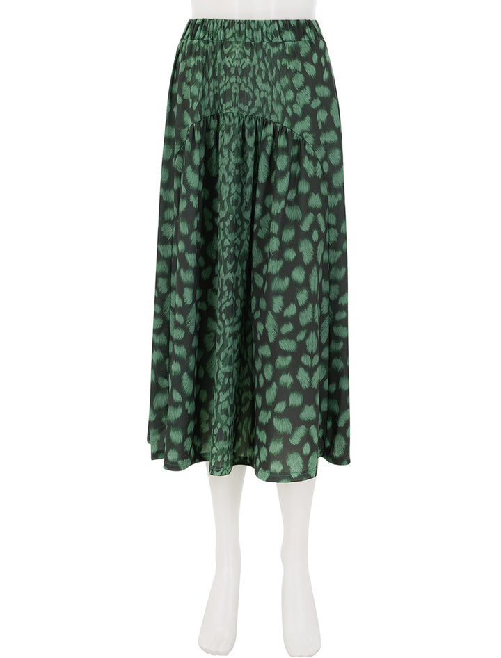 claude print midi skirt in green