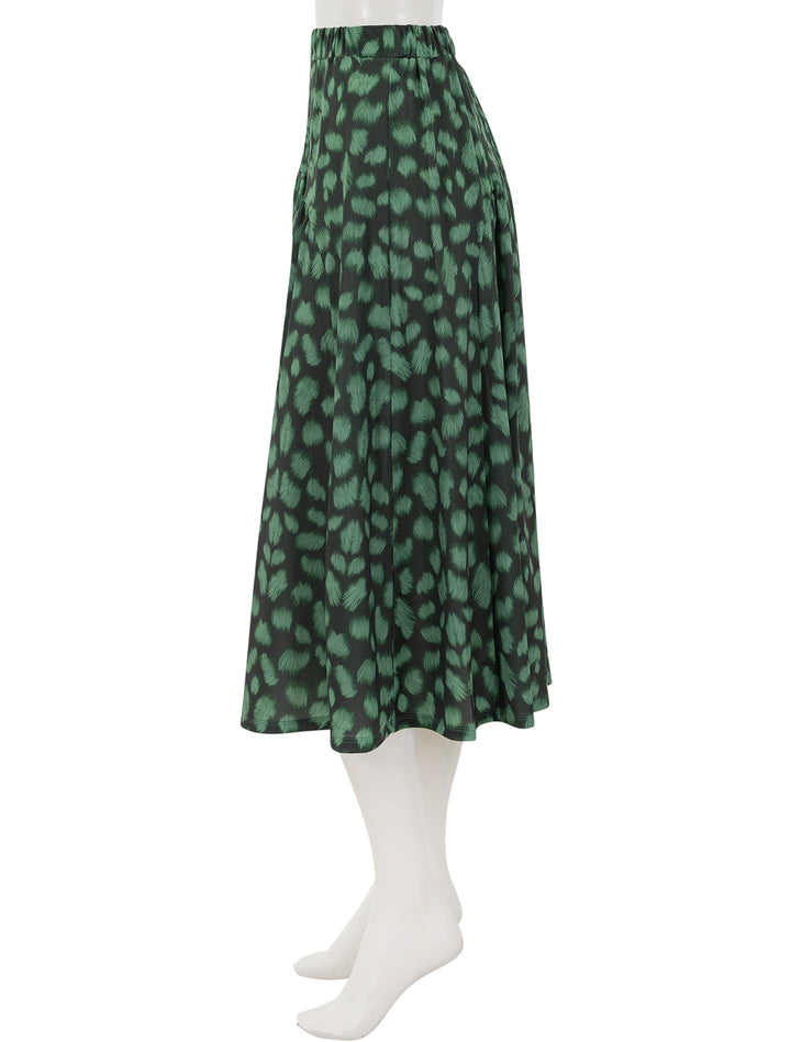 claude print midi skirt in green