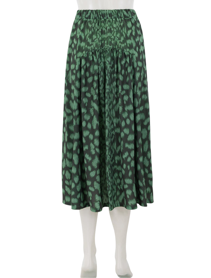 claude print midi skirt in green