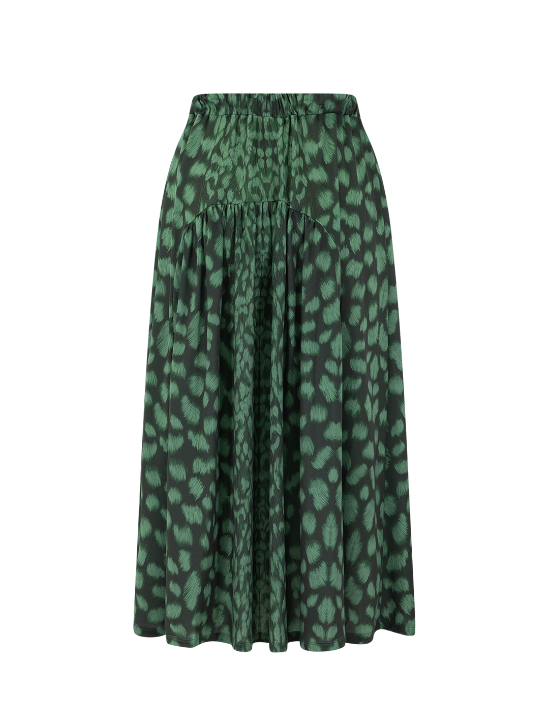 claude print midi skirt in green