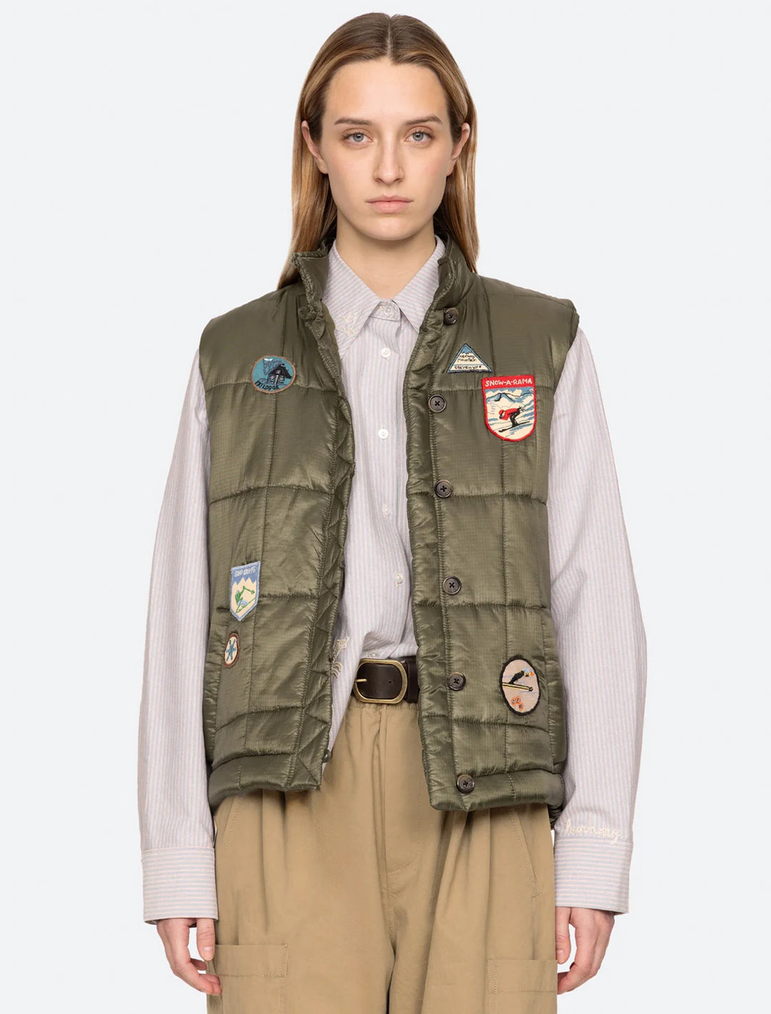 eira quilted patch puffer vest