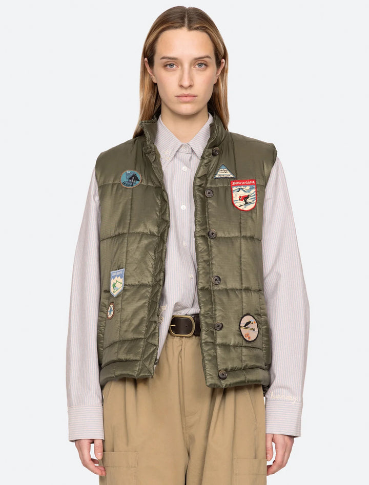 eira quilted patch puffer vest