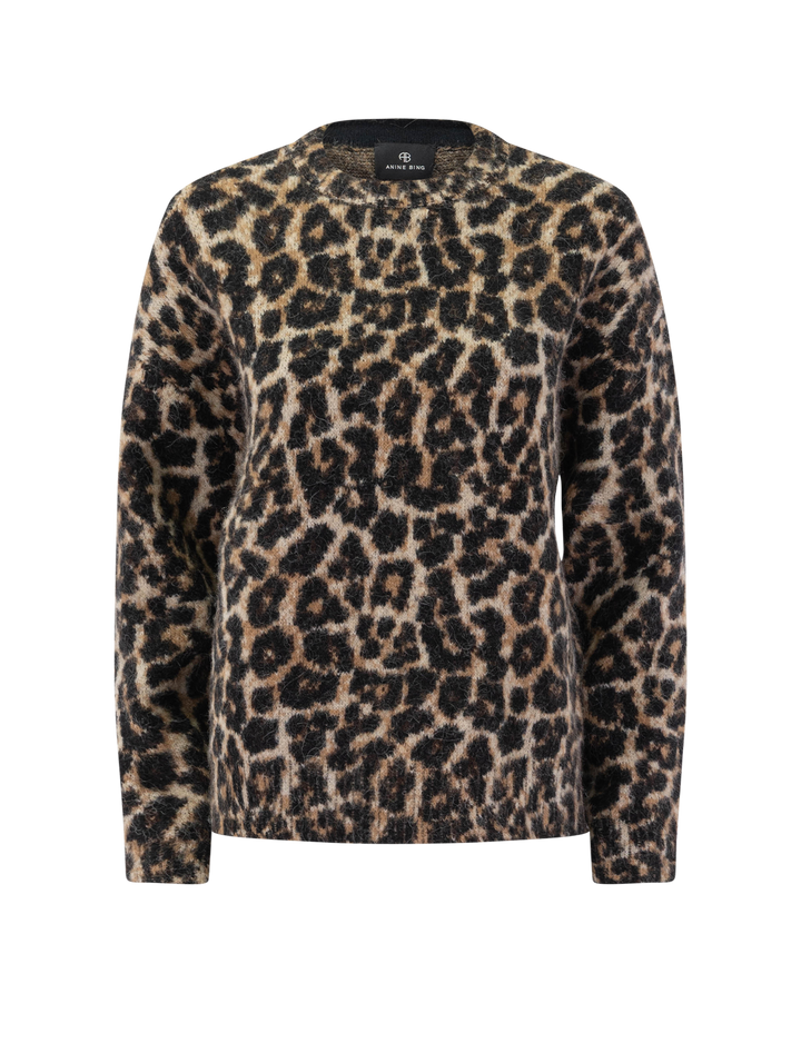 sydney crew sweater in leopard