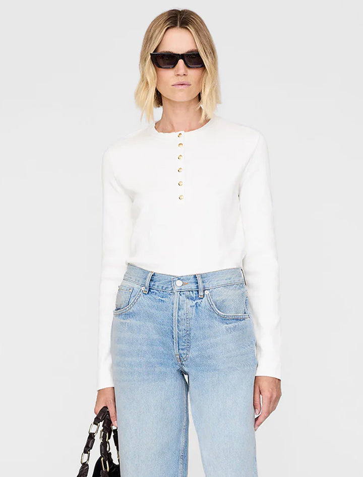 alessia long sleeve tee in ivory