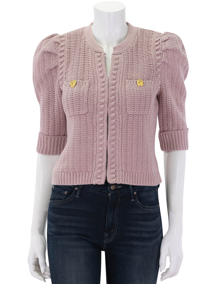 delilah crop cardi in mauve
