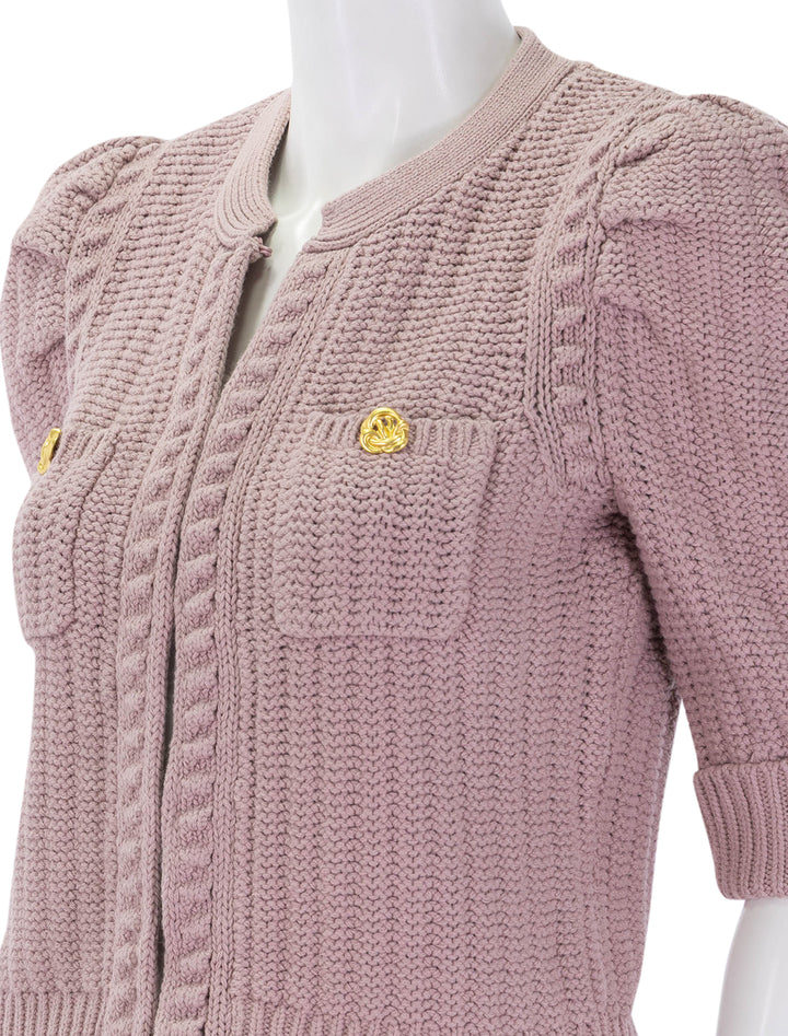 delilah crop cardi in mauve