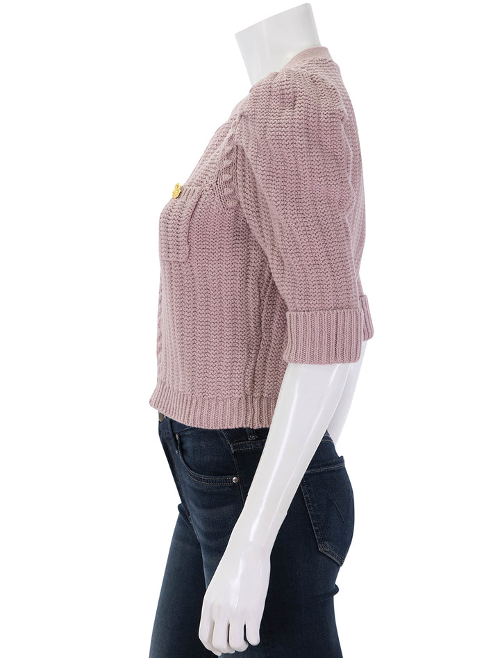 delilah crop cardi in mauve