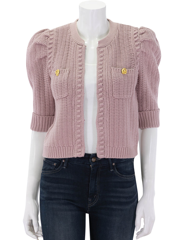 delilah crop cardi in mauve
