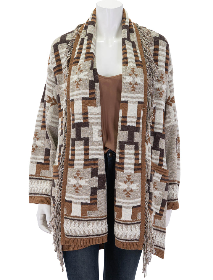 jair jacquard fringe cardi