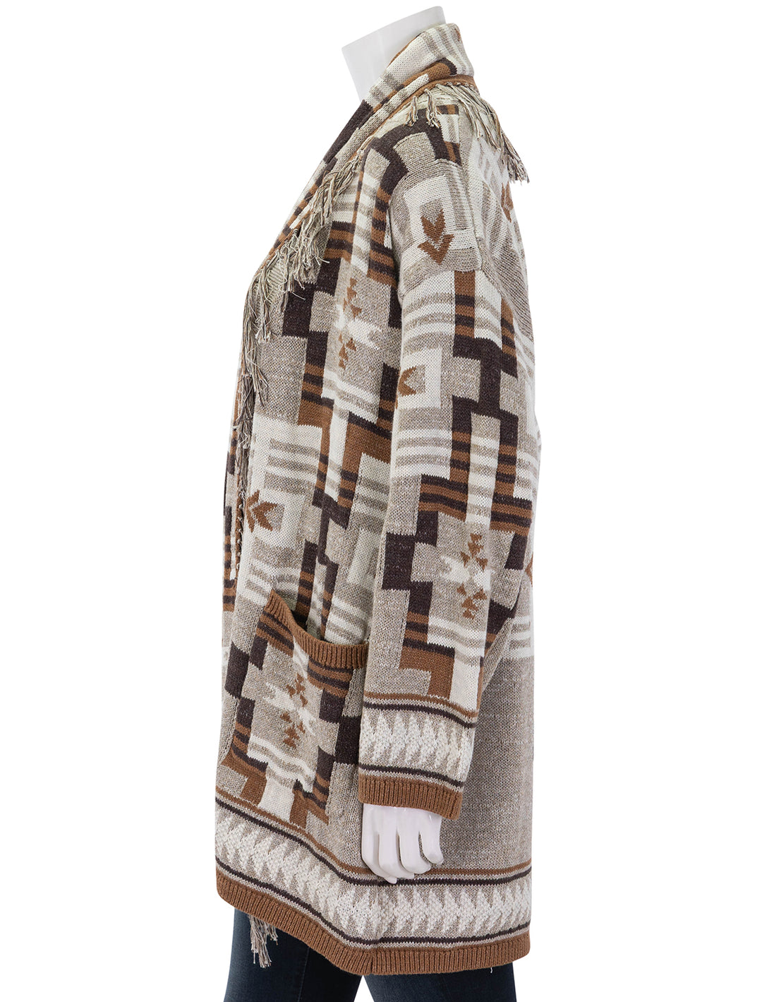 jair jacquard fringe cardi