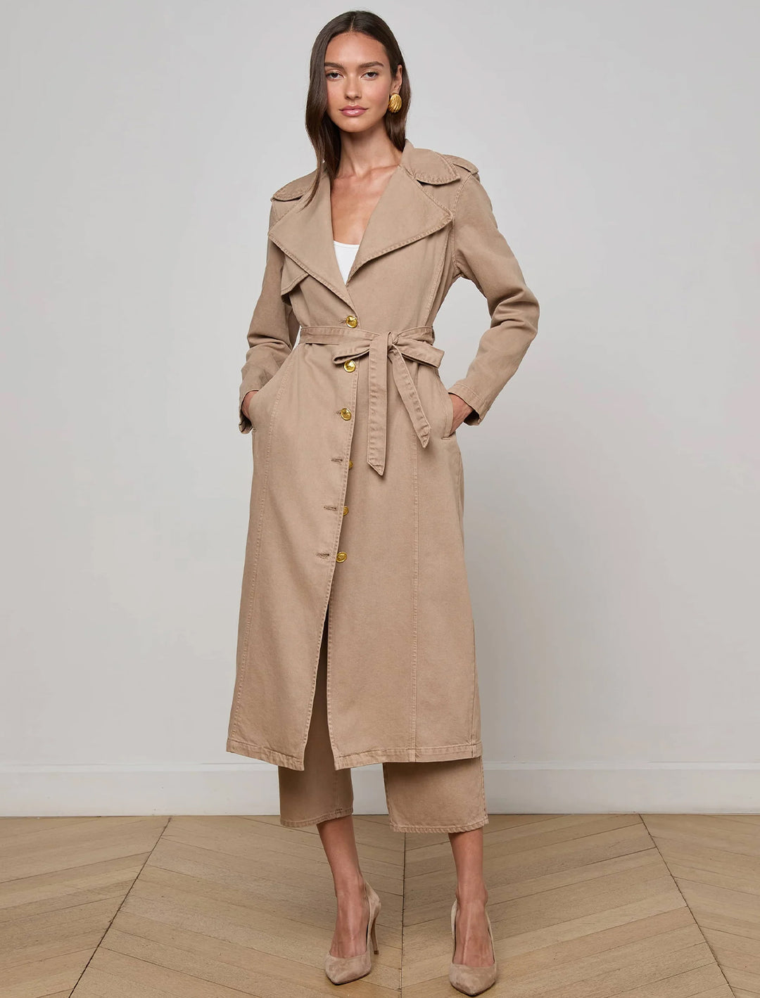 zavia trench in dark cappucino