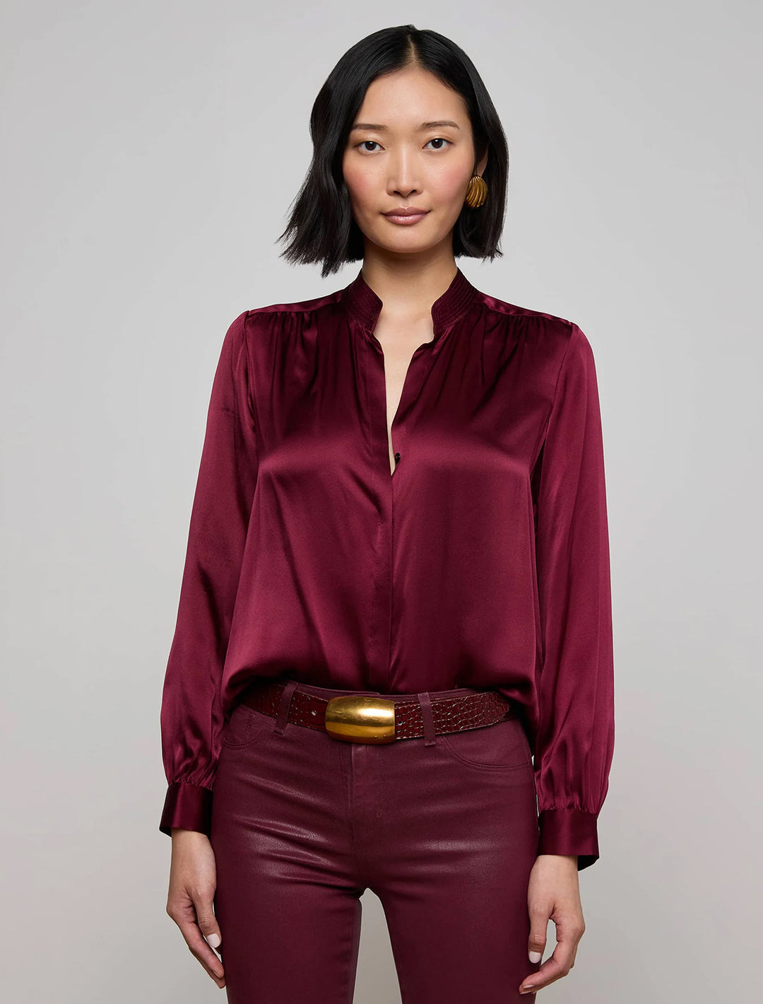 bianca blouse in dark port