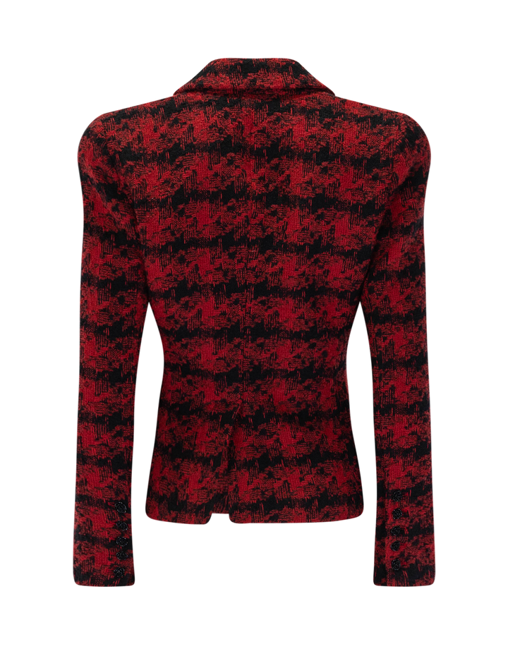 kaisley blazer in red and black houndstooth