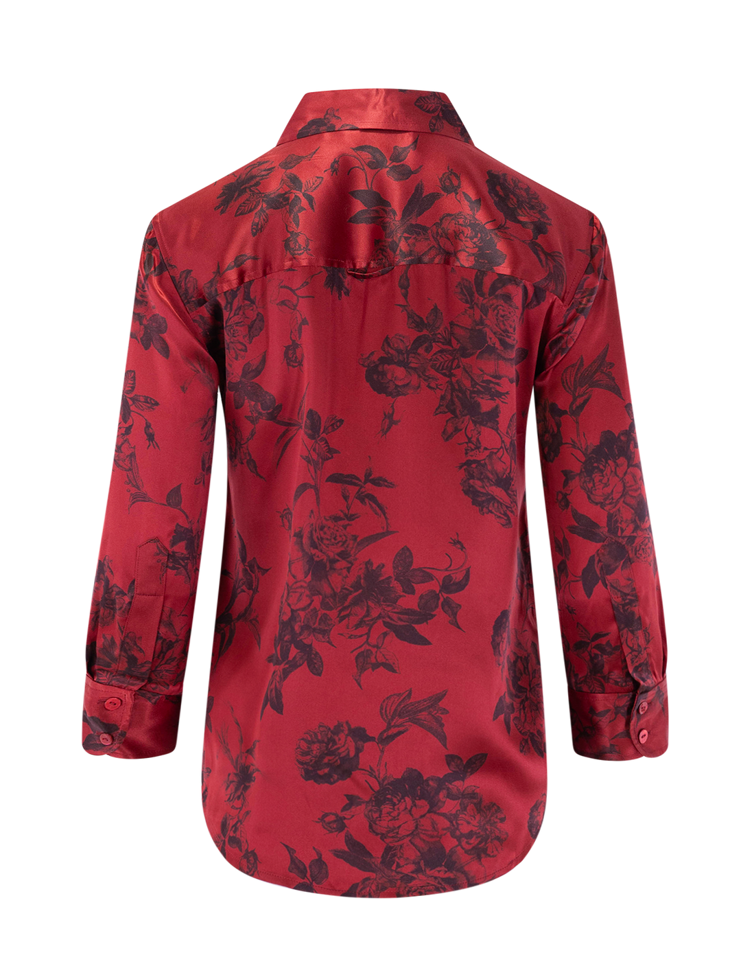 dani blouse in burgundy painterfly print