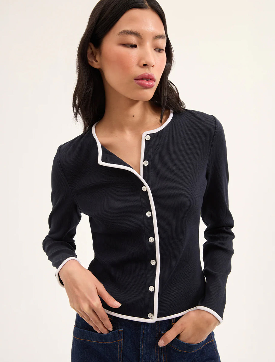 wilmer cardigan in navy