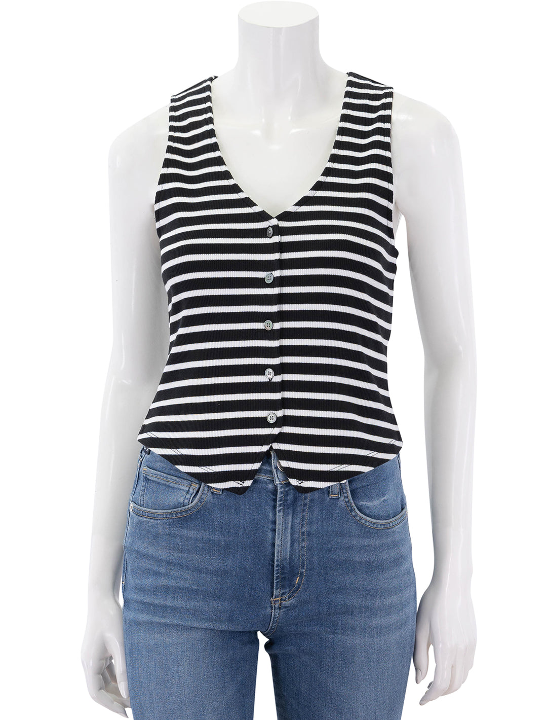 hoorne top in navy and white stripe