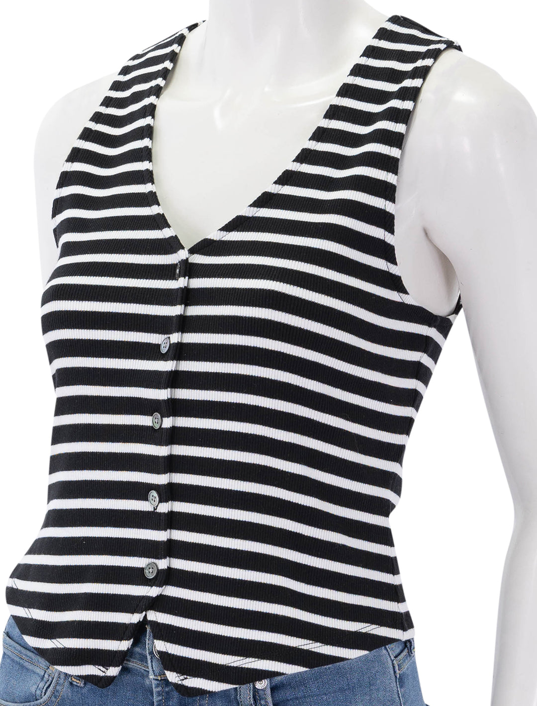 hoorne top in navy and white stripe