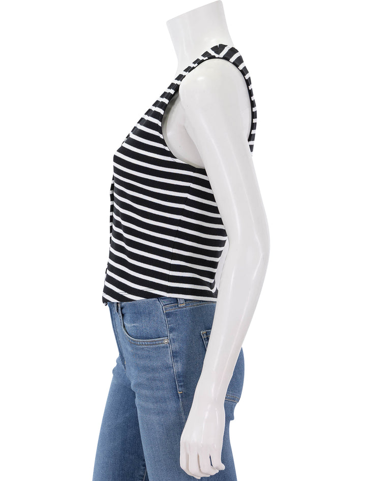 hoorne top in navy and white stripe