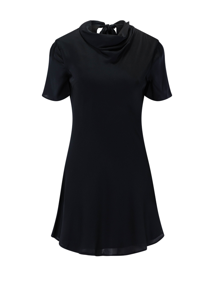 iris silk dress in black