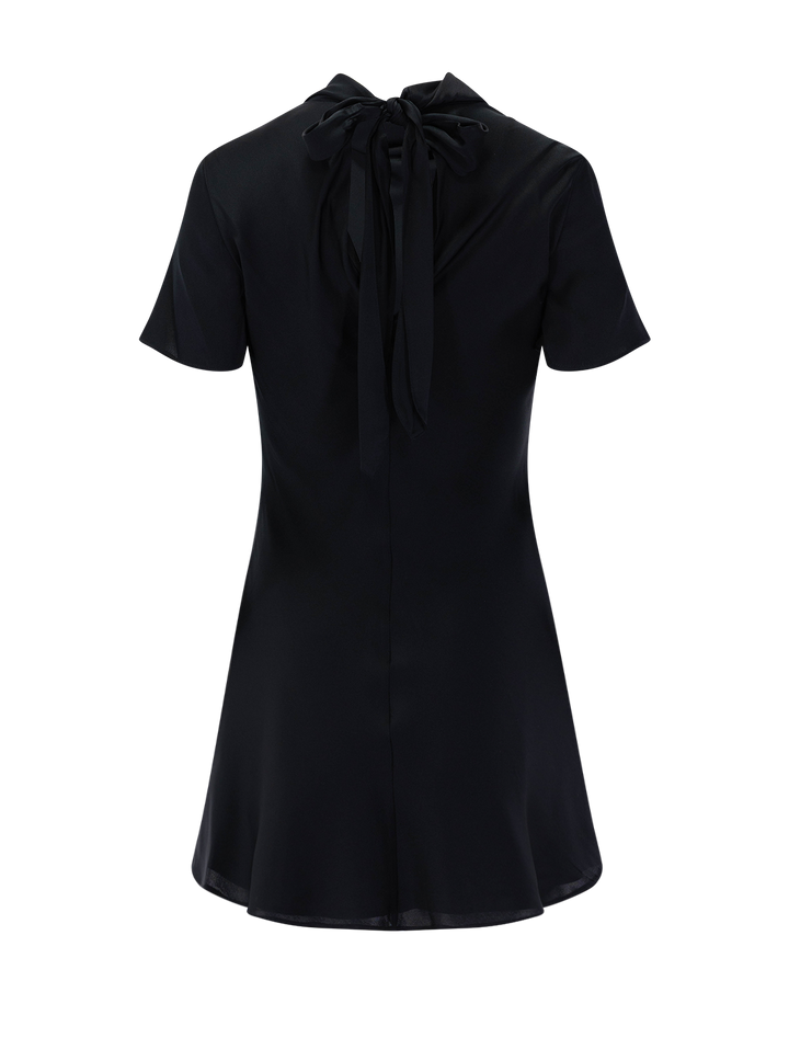 iris silk dress in black