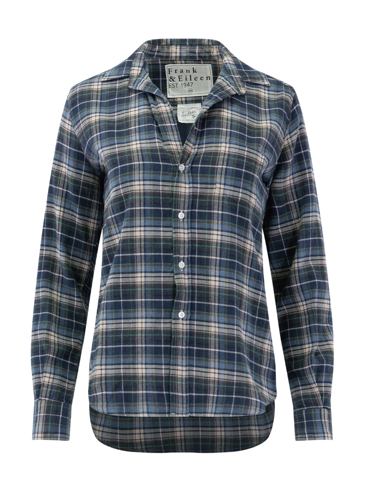 eileen in grey, yellow, and blue plaid