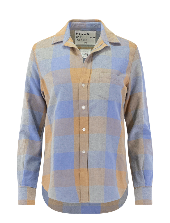 eileen in large blue and camel check