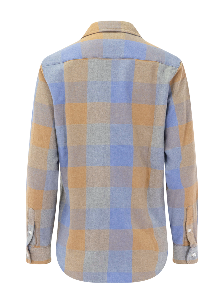 eileen in large blue and camel check