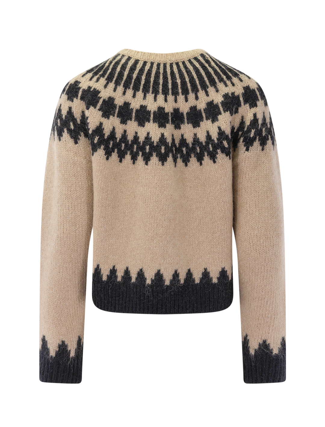 alena sweater in light camel fair isle