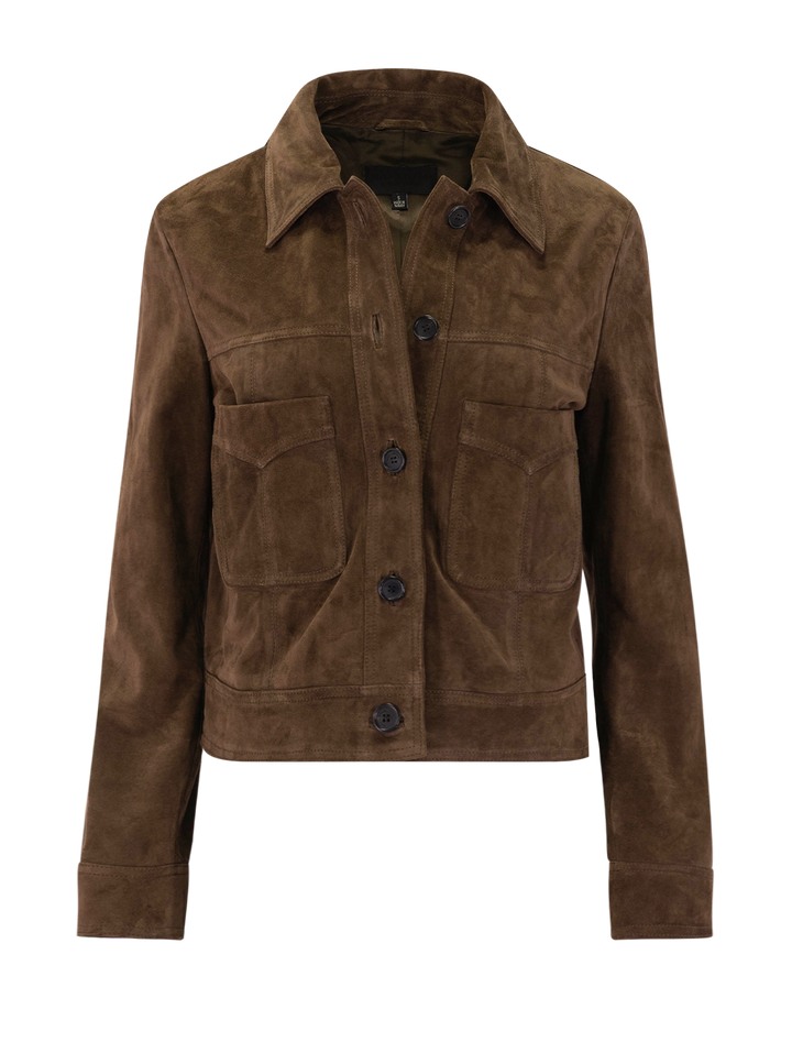 susannah suede jacket in hazelnut