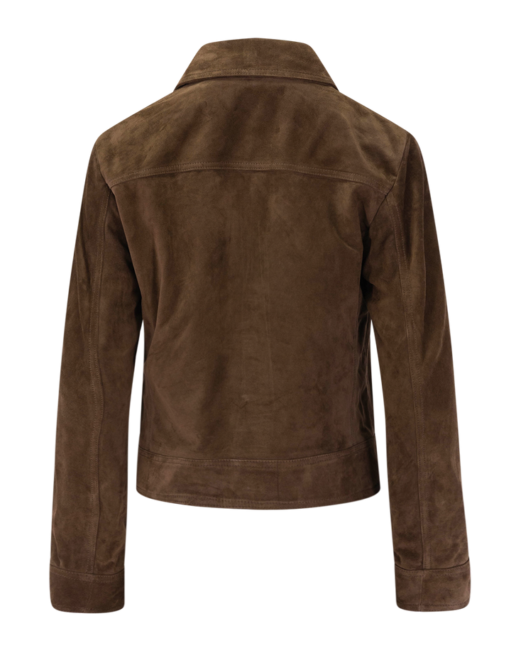 susannah suede jacket in hazelnut