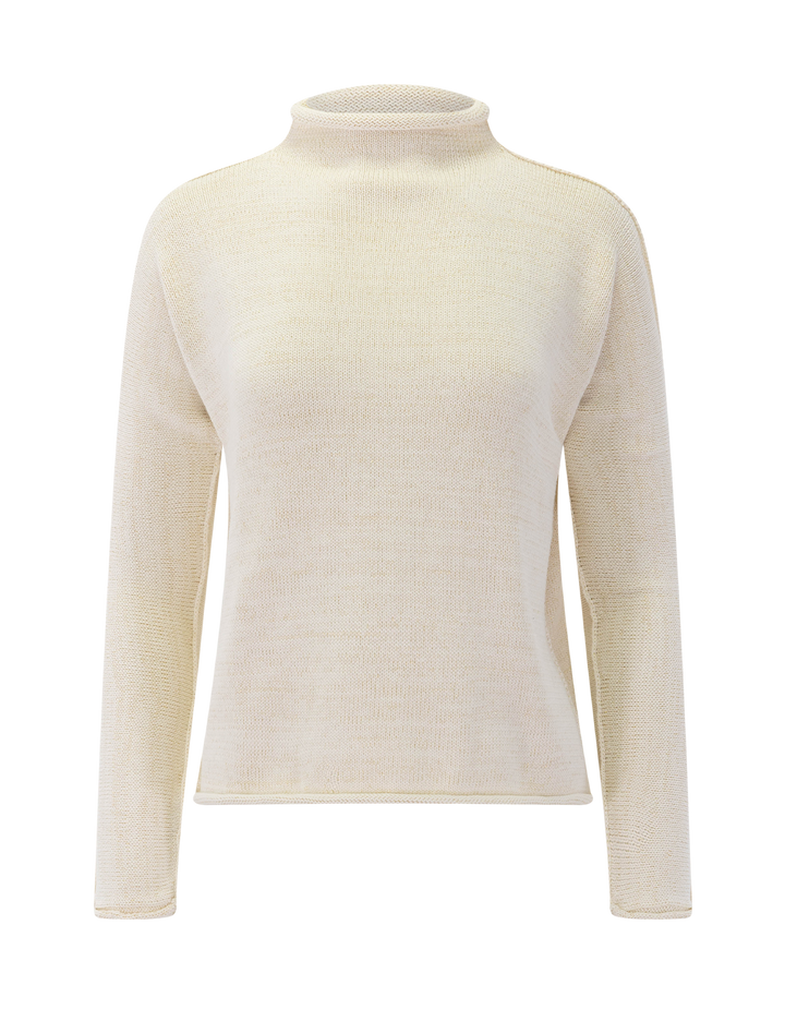monterey sweater in cream and gold glitter